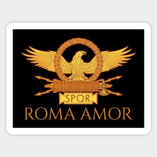 Roma Amor - Latin Wordplay - Ancient Rome Legionary Eagle Sticker